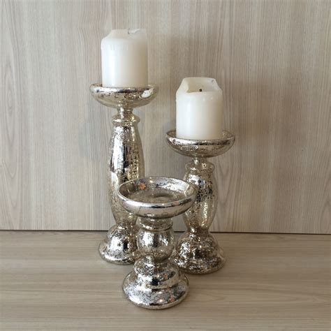 PILLAR CANDLE HOLDERS SILVER 2 - The Pretty Prop Shop - Auckland ...