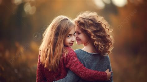 Pair Of Girls Hugging In Portrait Background Pictures Of Best Friends Friends Best Friend