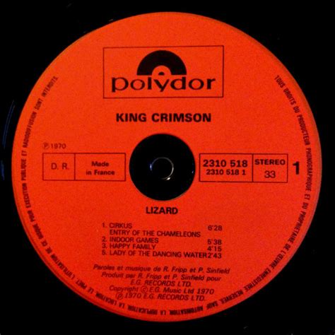 Comprar King Crimson Lizard Lp Dreams On Vinyl Vinilo De Poca