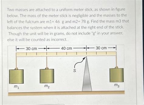 Solved Two Masses Are Attached To A Uniform Meter Stick As Chegg