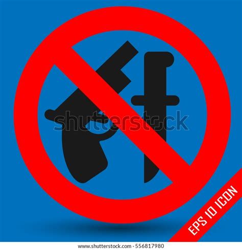 Weapon Prohibited Icon Forbidding Vector Signs Stock Vector Royalty