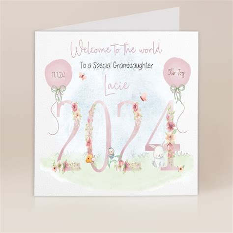 New Granddaughter Card Welcome To The World Etsy