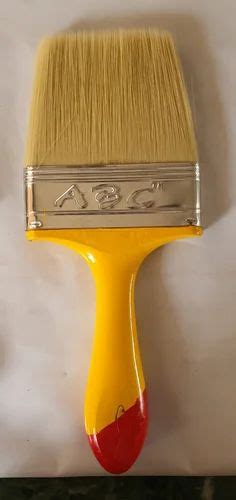 Wooden Yellow Abc Flat Paint Brush For Wall Painting Size Inch