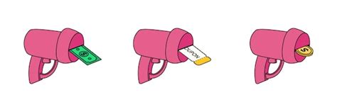 Juego de pistolas de juguete rosa. | Vector Premium