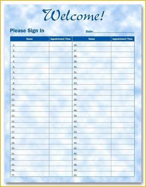 Patient Sign Out Sheet