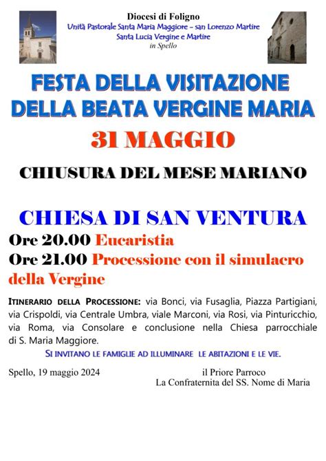 FESTA DELLA VISITAZIONE DELLA BEATA VERGINE MARIA Unità Pastorale di