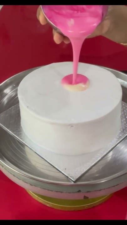 White Chocolate Glaze Cake Pink Glaze Cake Easy Trick To Make Glaze Cake Shortvideo Shorts