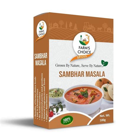 Sambar Powder Farms Choice Sambhar Masala Packaging Size 100 G