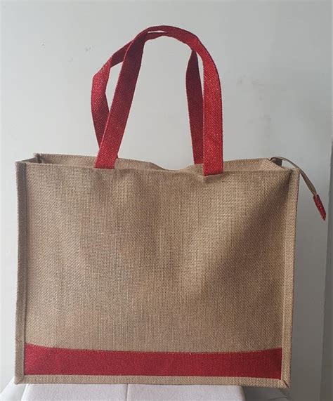 Natural Plain Fancy Jute Gift Bags Capacity 8 Kg Size Dimension