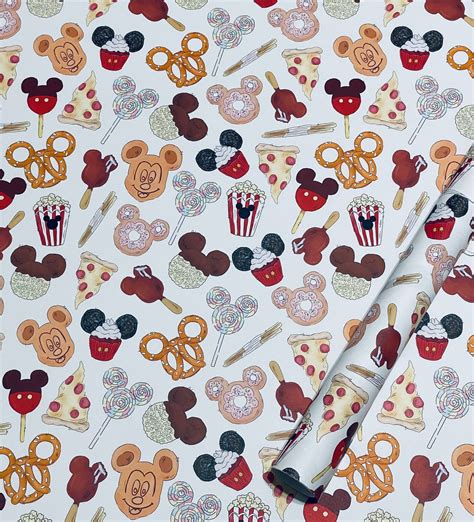 Disney Treats Wrapping Paper Sheets Set Of Disney Food Etsy