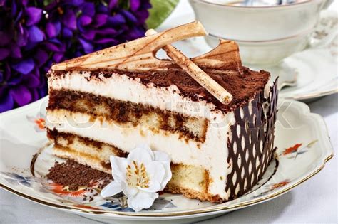 Tiramisu Sahne Torte Stock Bild Colourbox