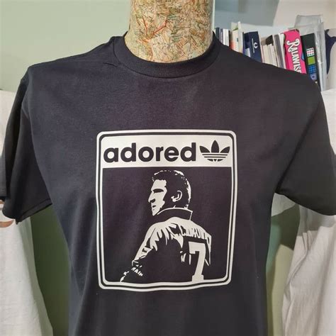 Eric Cantona Adored Graphic Black Tee T Shirt Manchester Icon