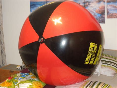 Huge Inflatable Beach Ball 4 5 Feet Red Black Eat Sleep Rave Big Inflatable Etsy