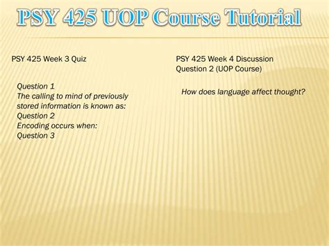 PPT PSY 425 UOP Courses Tutorialrank PowerPoint Presentation Free