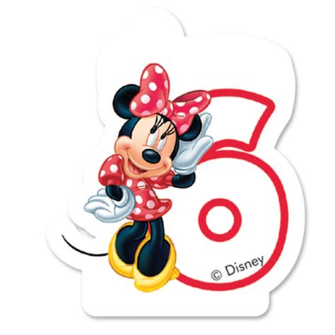 Minnie Mouse Kerze 6 Jahre Partywinkel