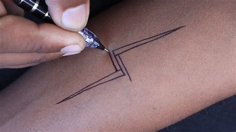 New Zig Zag Tattoo Design With Pen Making At Home Youtube