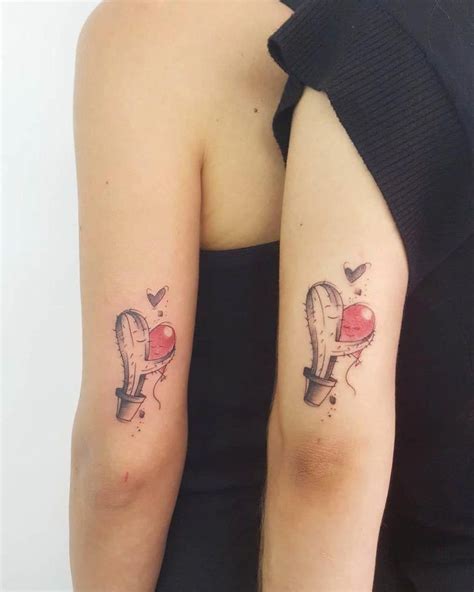 Couple Tattoo Cactus With Balloons Coupletattoos Cactus Tattoo