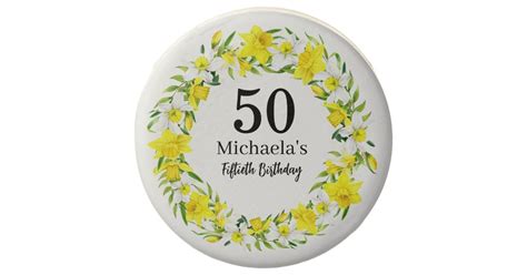 Yellow White Daffodil Wreath 50th Birthday Chocolate Covered Oreo Zazzle