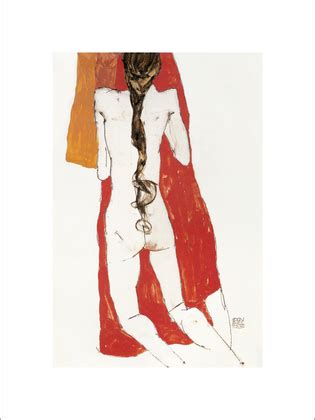 Egon Schiele Nude Back Of Girl With Long Plait 1913 Poster Kunstdruck