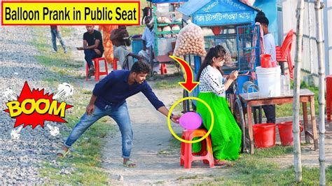 Popping Balloon Blast In Public Seat PRANK Update Viral Popping