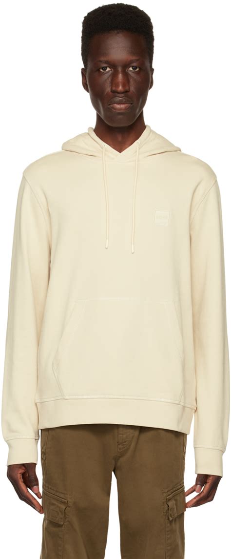 Boss Beige Patch Hoodie Boss
