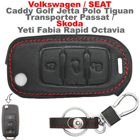 Кожаный чехол для ключа Volkswagen Caddy Golf Jetta Polo Tiguan