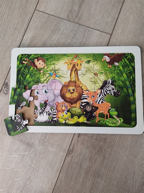 Safari Orman Hayvanları Puzzle Ahşap Renkli Puzzle 24 parça