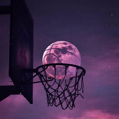 Moon At The Basket Basketball Wallpaper Cool Basketball Wallpapers