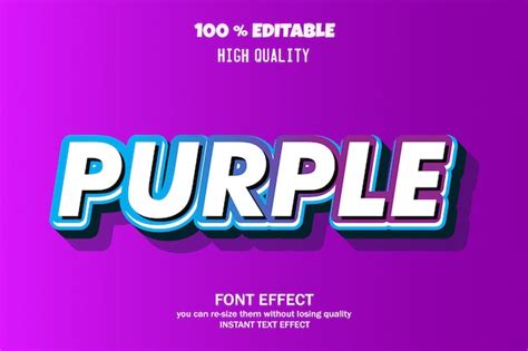 Premium Vector Purple Text Editable Font Effect