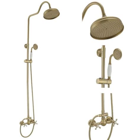 Bwe 2 Spray Round High Pressure Wall Bar Shower Kit With Hand Shower 2