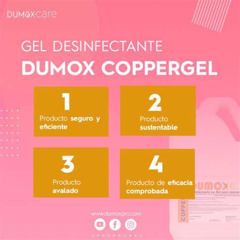 Dumox Coppergel Gel Desinfectante Para Manos Litro Pouch Dumox