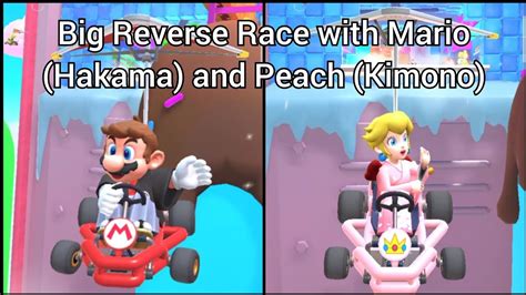 Big Reverse Race With Mario Hakama And Peach Kimono In Sky High