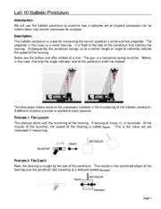 P A Lab Ballistic Pendulum Lab Ballistic Pendulum Introduction