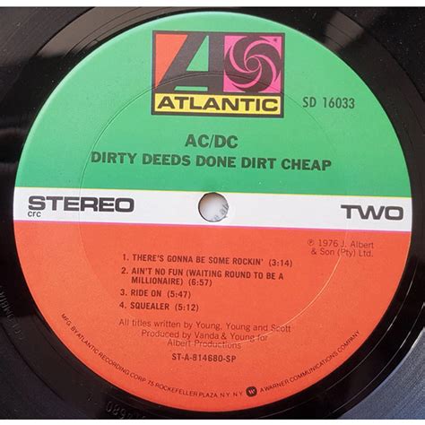 Ac Dc Dirty Deeds Done Dirt Cheap Vinyl Lp Us Reissue Hhv