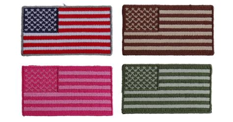 Tiny American Flag Patches Embroidered Iron On 4 Colors by Ivamis Patches