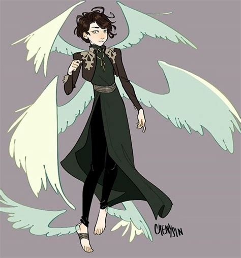 Winged Mythical Female Male Angel Reference Character Design And Drawing