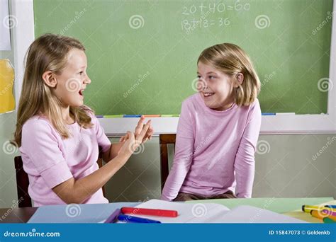 Friends In Class Talking Stock Image Image Of Schooling 15847073