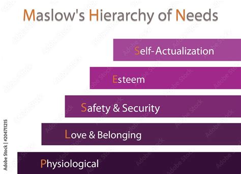 Hierarchy of Needs Chart of Human Motivation Stock Vector | Adobe Stock