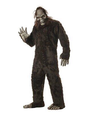 C302 Mens Full Big Foot Gorilla Scary Halloween Adult Fancy Dress ...