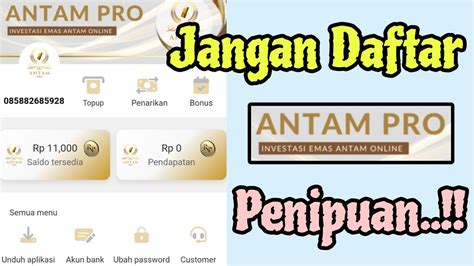 Jangan Daftar Aplikasi Antam Pro Sebelum Lihat Video Ini Review Jujur