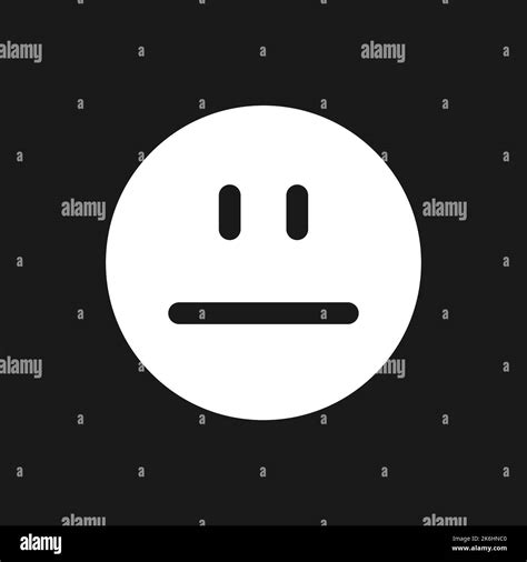 Neutral Emoji Dark Mode Glyph Ui Icon Stock Vector Image And Art Alamy