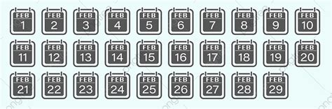 Month February Vector Hd Png Images February Is A Month With Numbers