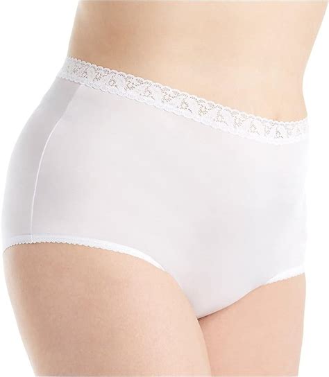 Shadowline Women S Plus Size Nylon Classics Brief Panty 17014P 8 White