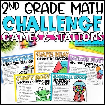 2nd Grade End Of The Year Math Review End Of Year Math Games TPT