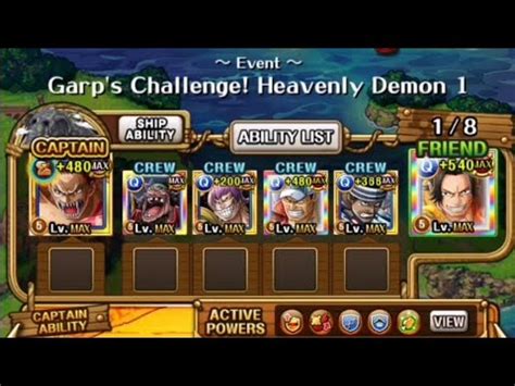 OPTC Garp Challenge Heavenly Demon 1 QCK Katakuri V4 And Ace Sabo