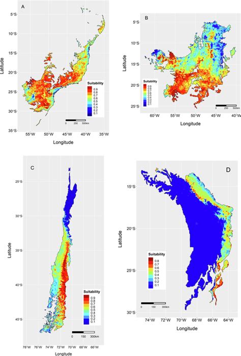 Continuous Models Showing Habitat Suitability In Biodiversity Hotspots