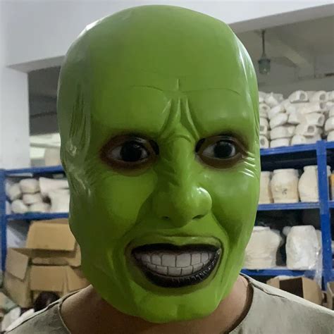 ´The Mask´ Funny Green Latex Mask Jim Carrey Movie Cosplay Headgear ...