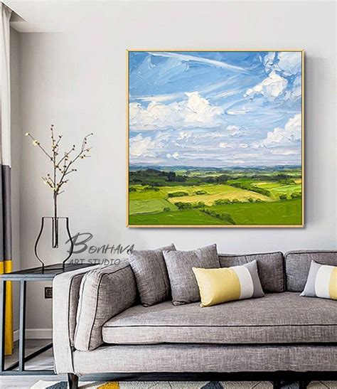 Landscape Canvas Wall Art Large Original Oil Painting | Etsy Acrylic ...