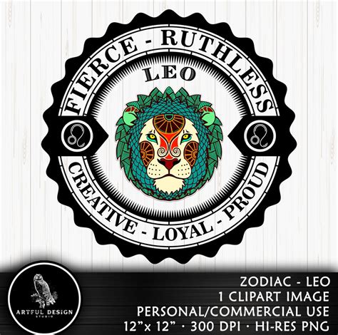 Zodiac Leo Png Leo Clipart Zodiac Sign Png Zodiac Clipart Etsy