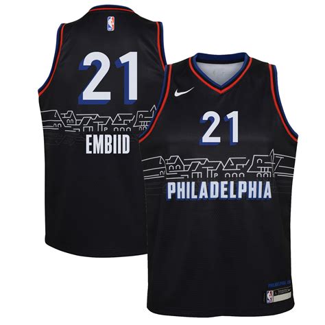 Youth Nike Joel Embiid Black Philadelphia 76ers 202021 Swingman Jersey